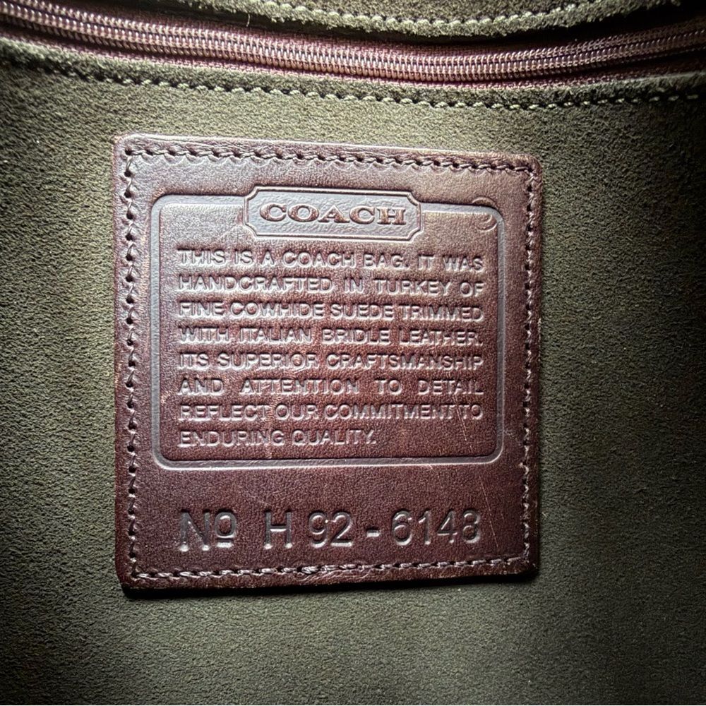 COACH Vintage Monterrey Flap Suede Crossbody Bag Loden Olive Green 6148 90's Y2K - Picture 12 of 16